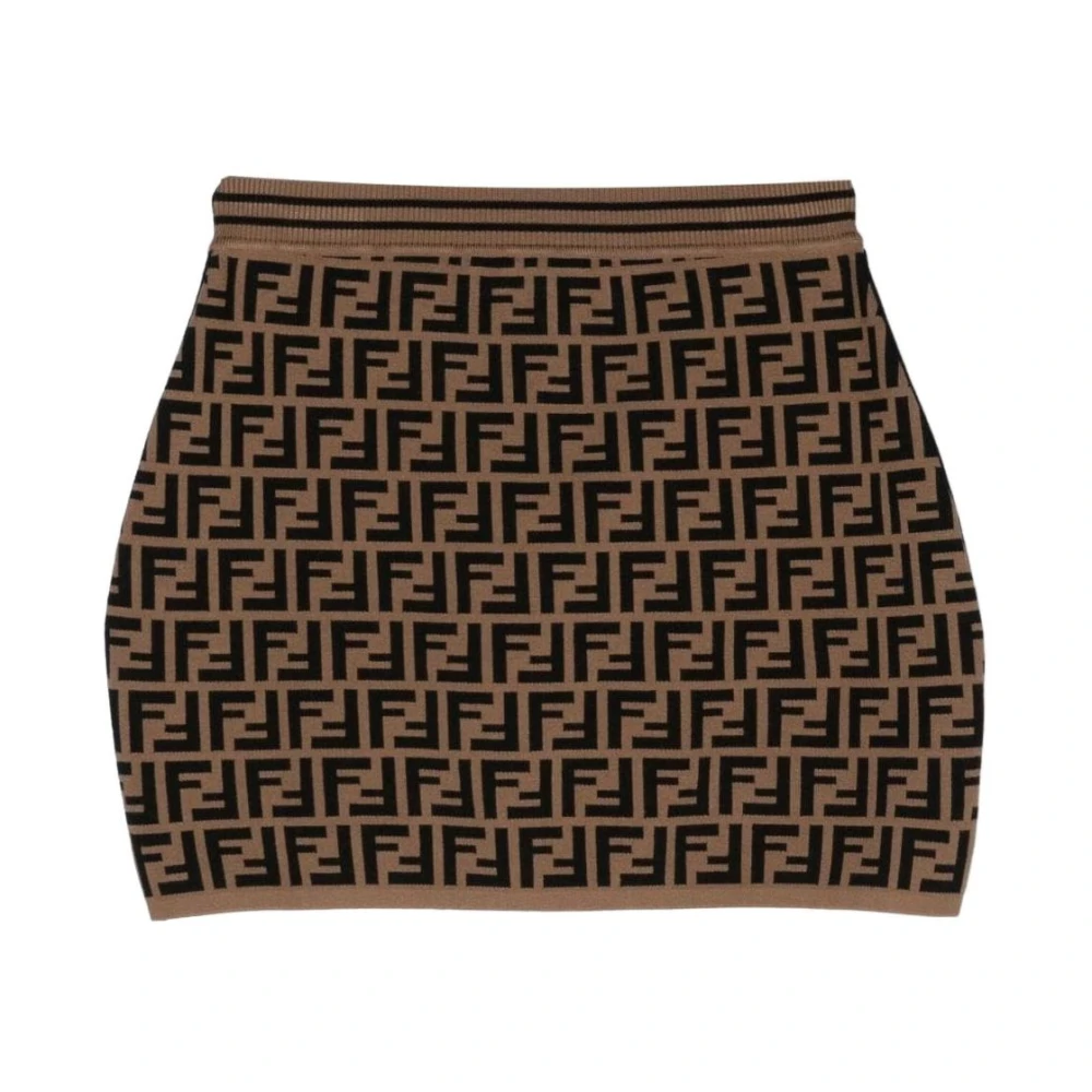 Fendi Girls Brown Knitted Skirt - Kids Skirts - 13 Y - Kids