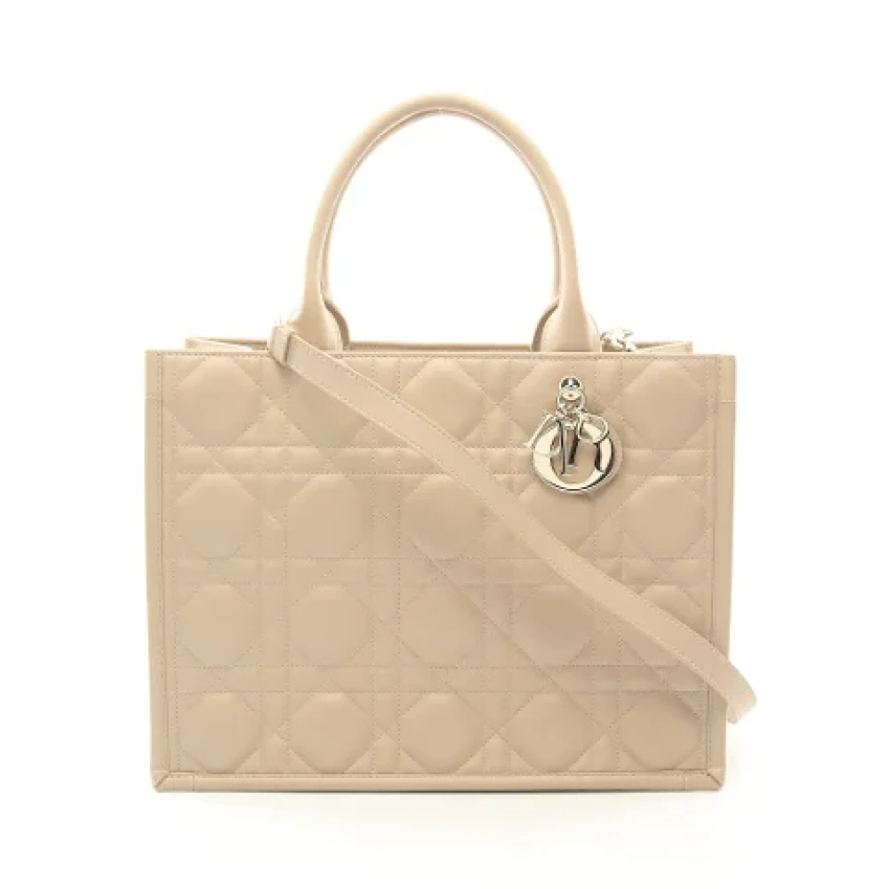 Dior Vintage Pre-owned Leather dior-bags Beige Dames