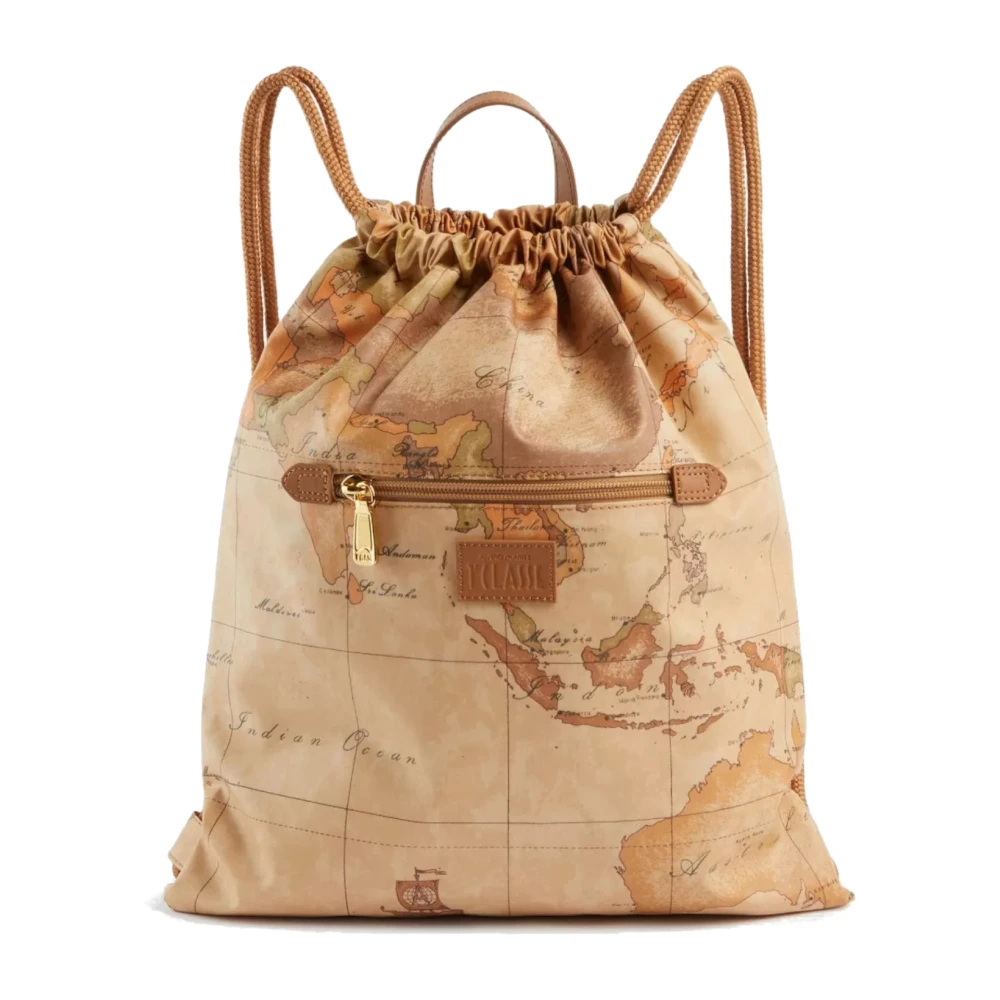 Alviero Martini 1a Classe Zachte Geo Unisex Rugzak met Ritszak Brown Unisex