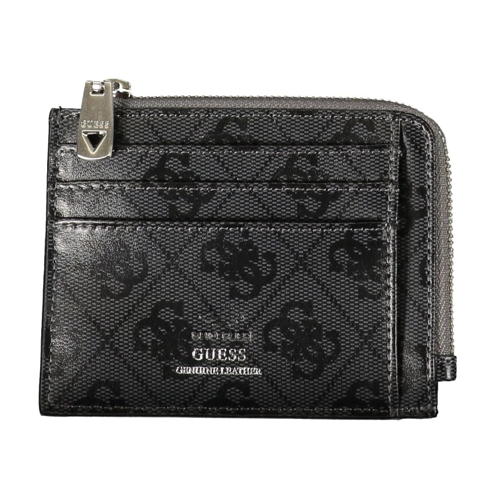 Guess Heren Portemonnee Zwart Rits Sluiting Contrast Details Black Heren