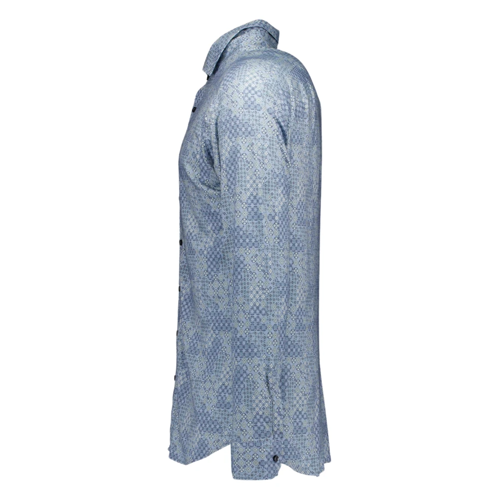 Desoto Blauw Langemouw Kent Overhemd Blue Heren