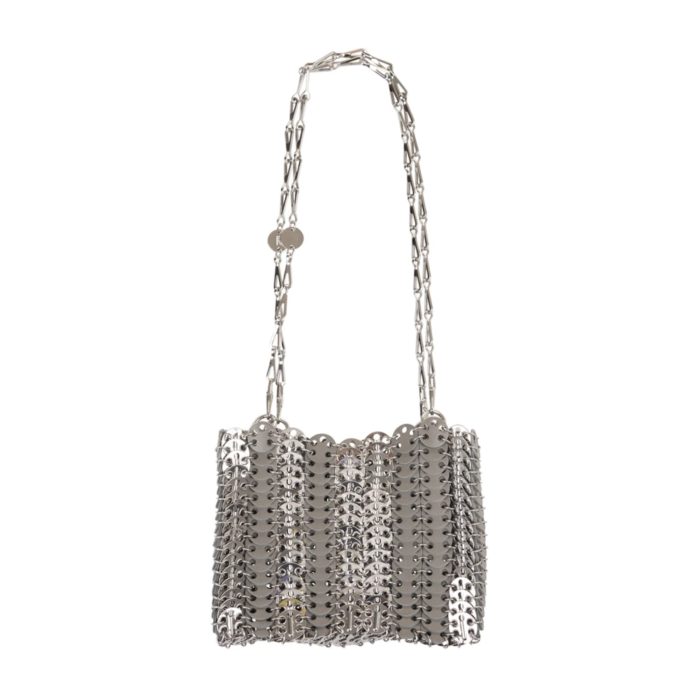 Paco Rabanne Grijze Vierkante Tas met Dubbele Band Gray Dames