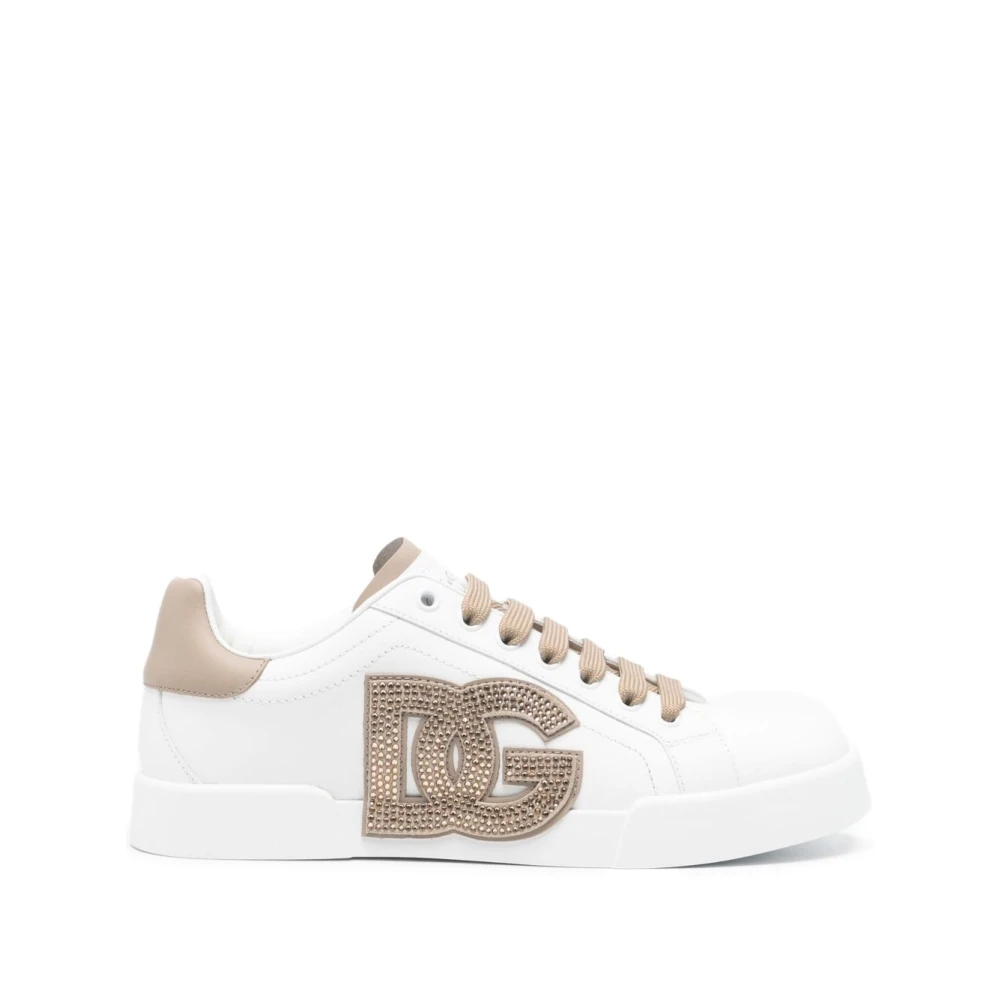 Dolce & Gabbana Witte Kalf Sneakers Dames Schoenen