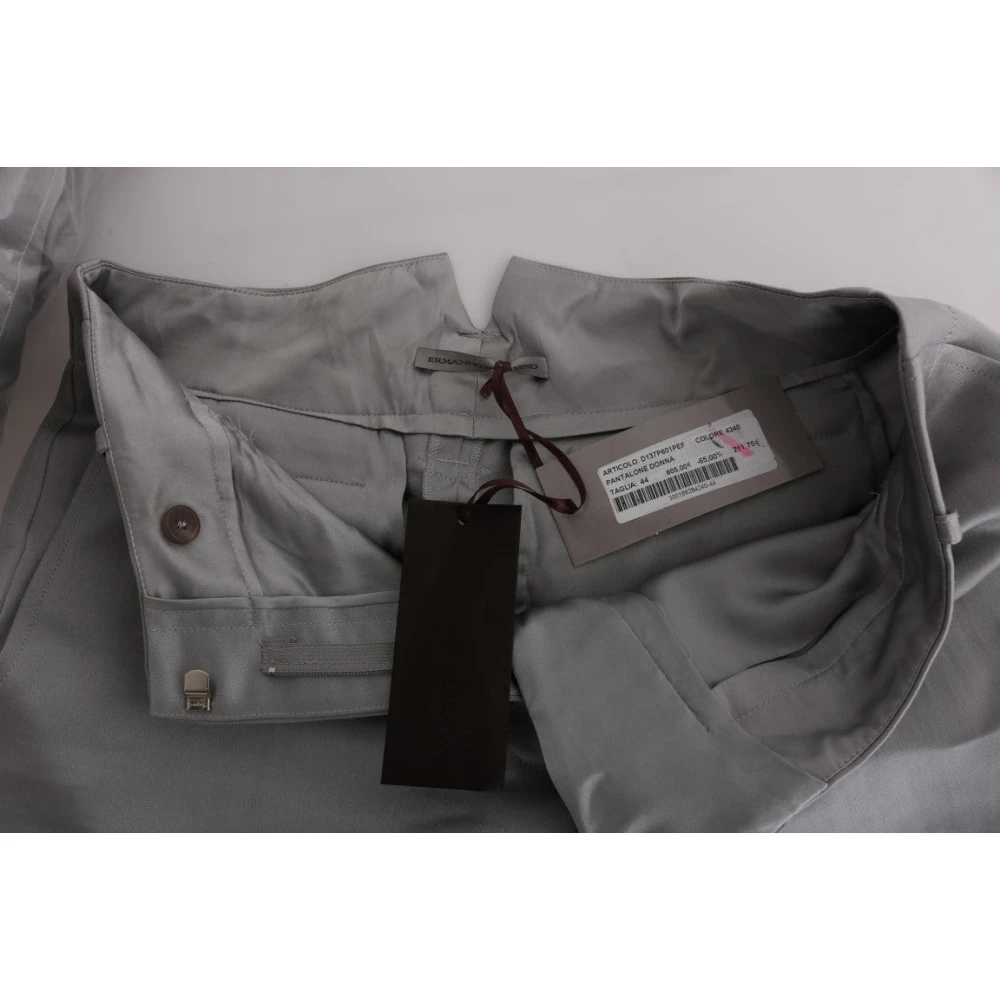 Ermanno Scervino Elegante Grijze Zijden Geknipte Broek Gray Dames