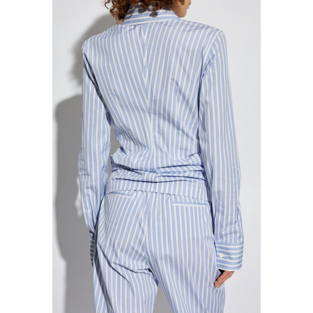 The Attico Shirt met logo Blue Dames