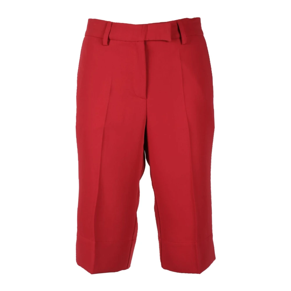 Semicouture Polyester Bermuda Shorts Red Dames