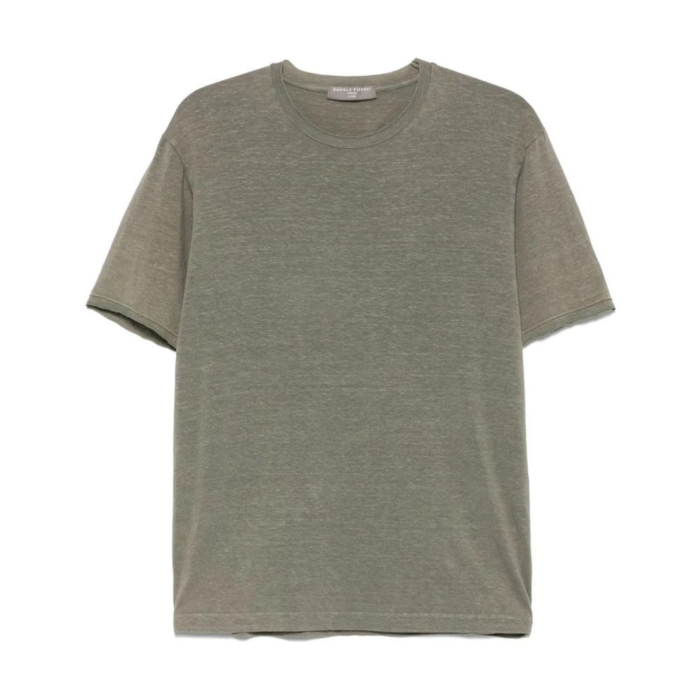 Daniele Fiesoli Groene Polo Shirt Gerolde Rand Green Heren