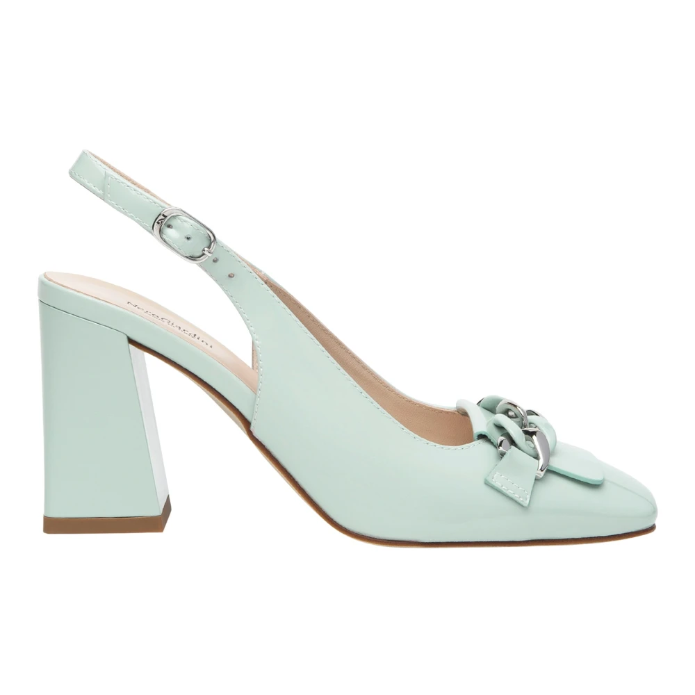 Nerogiardini Green Elegant Heel Slingbacks - Female - Pumps - 5 Uk - Shoes