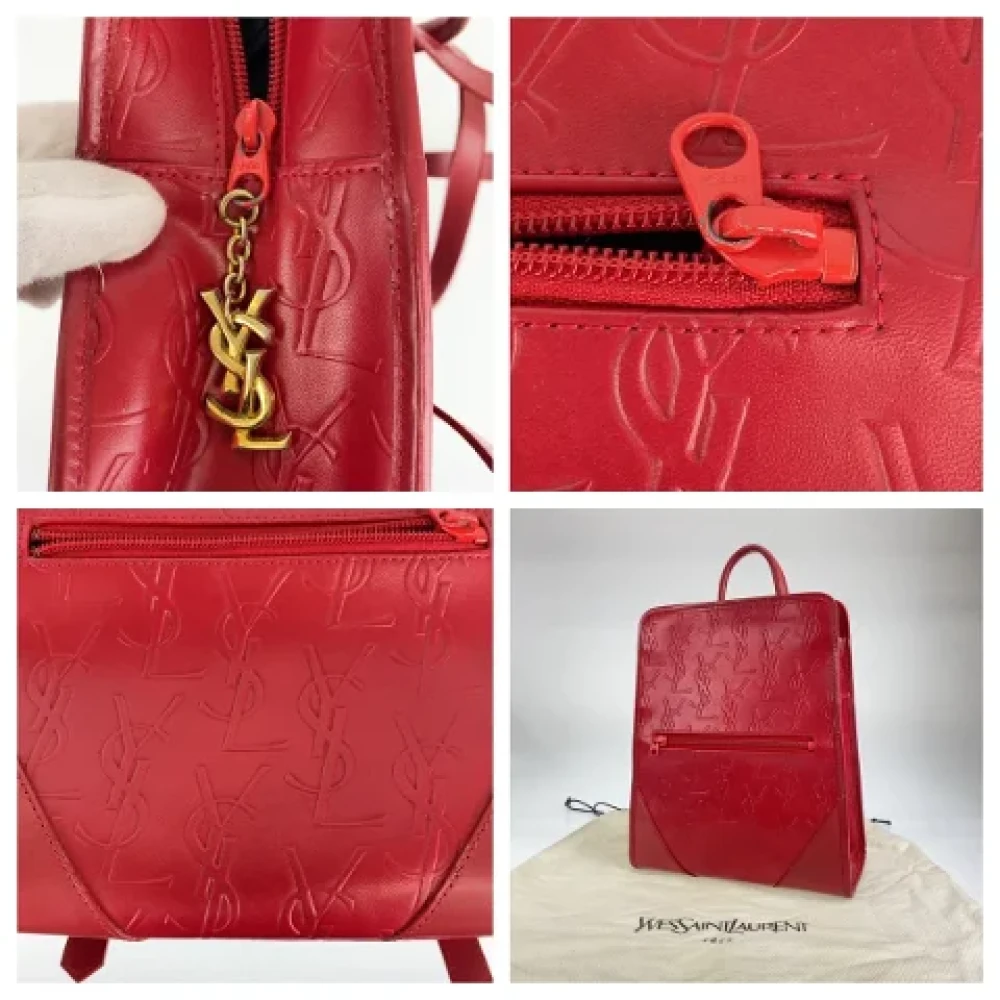 Yves Saint Laurent Vintage Pre-owned Leather backpacks Red Dames