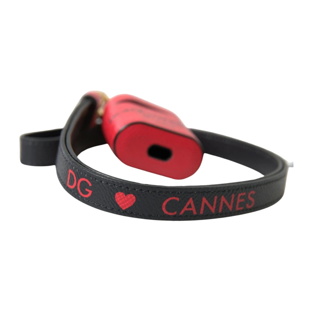 Dolce & Gabbana Logo Print Leren Airpods Hoesje Multicolor Dames