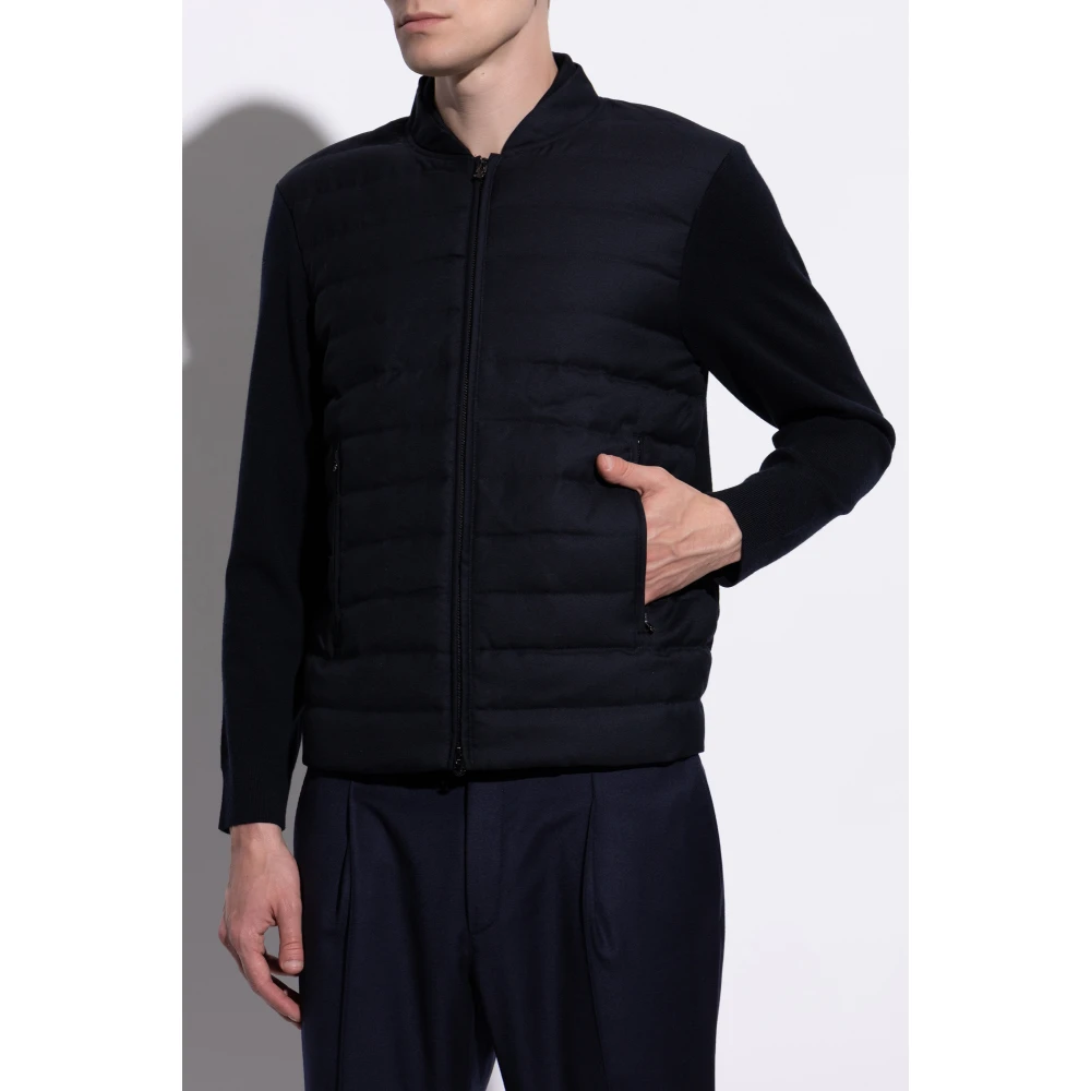 Emporio Armani Vest met gewatteerde voorkant Blue Heren