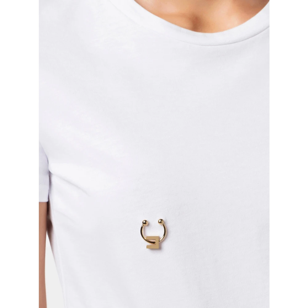 Elisabetta Franchi Dames T-shirt Set in Ivoor White Dames