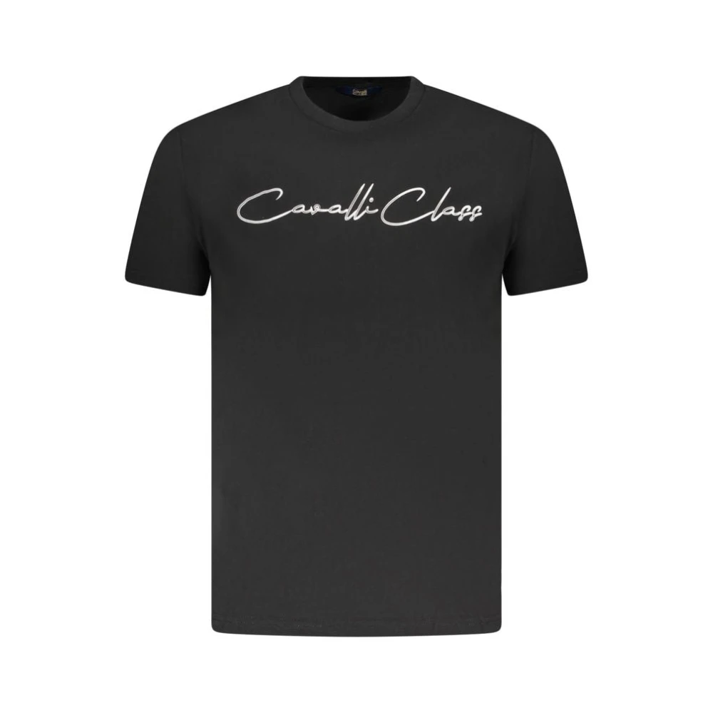 Cavalli Class Men's Black T-Shirts,, Cotton T-Shirt Large