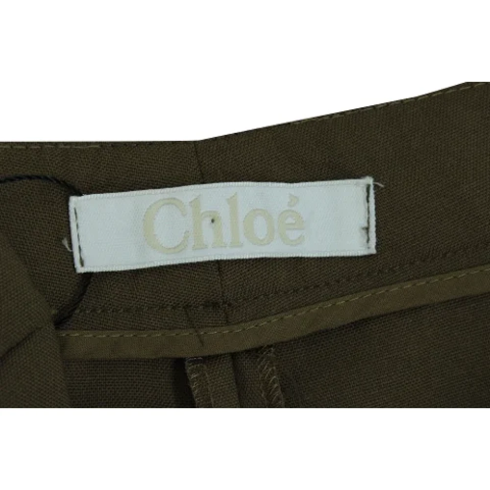 Chloé Pre-owned Wool bottoms Green Dames