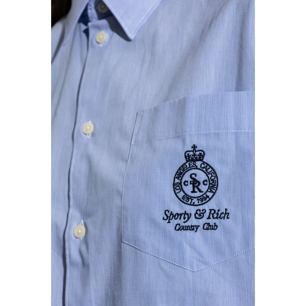 Sporty & Rich Shirt met logo Blue Dames