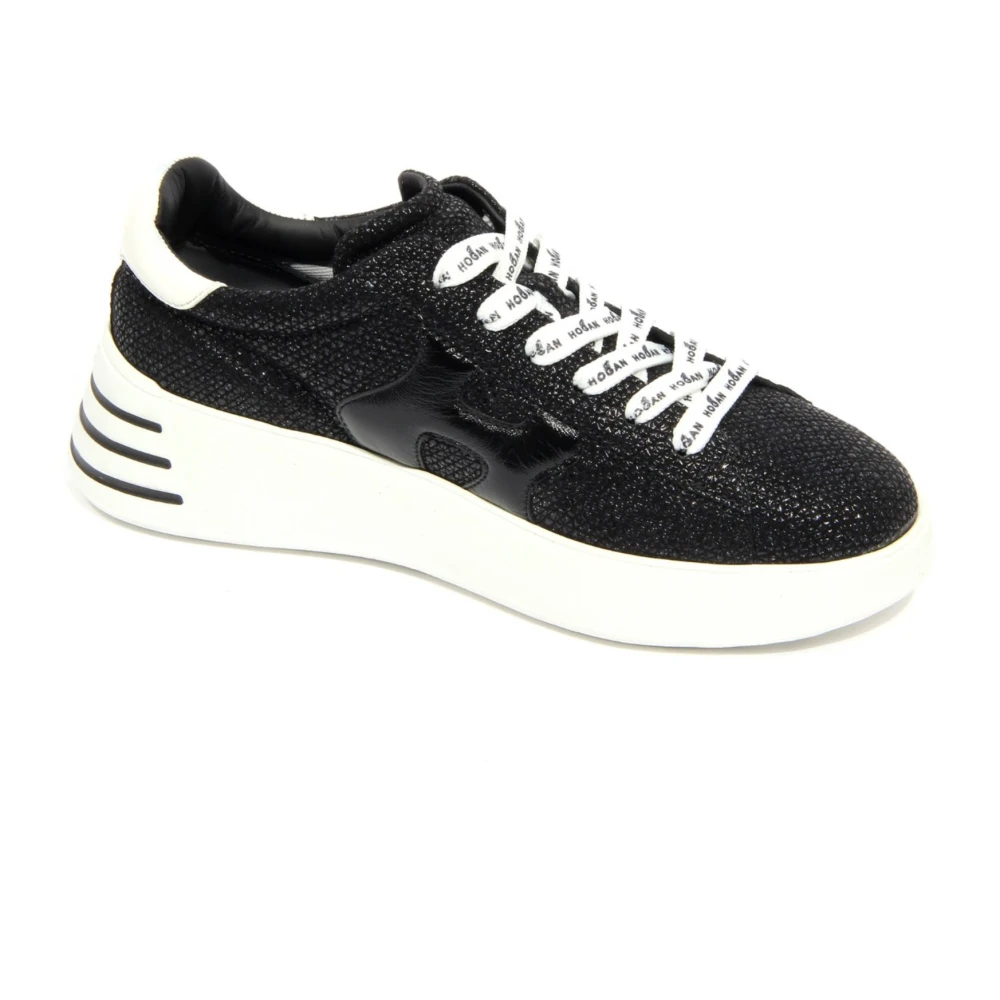 Hogan Women's Black Sneakers, 2 Uk, Rebel Lace-Up Trainers