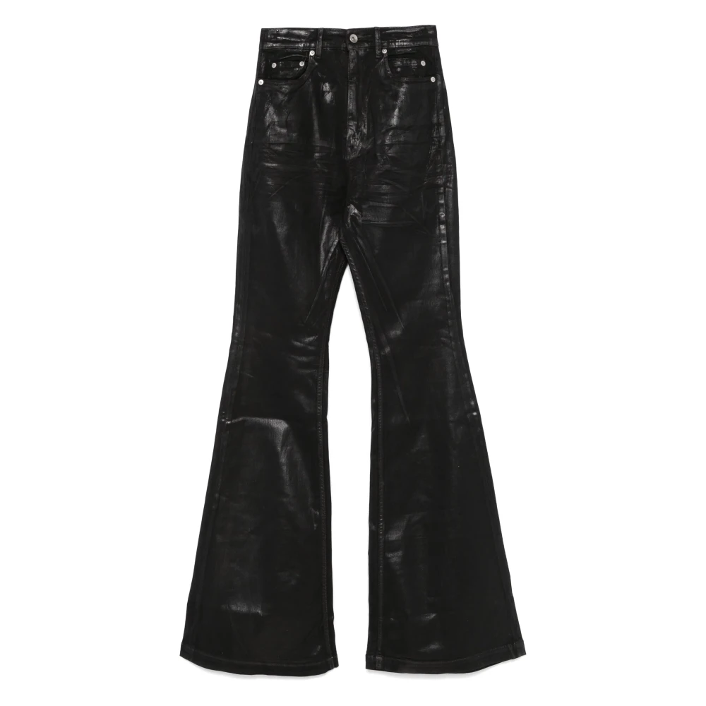 Rick Owens Svarta High-Waisted Slim Fit Jeans Black, Dam