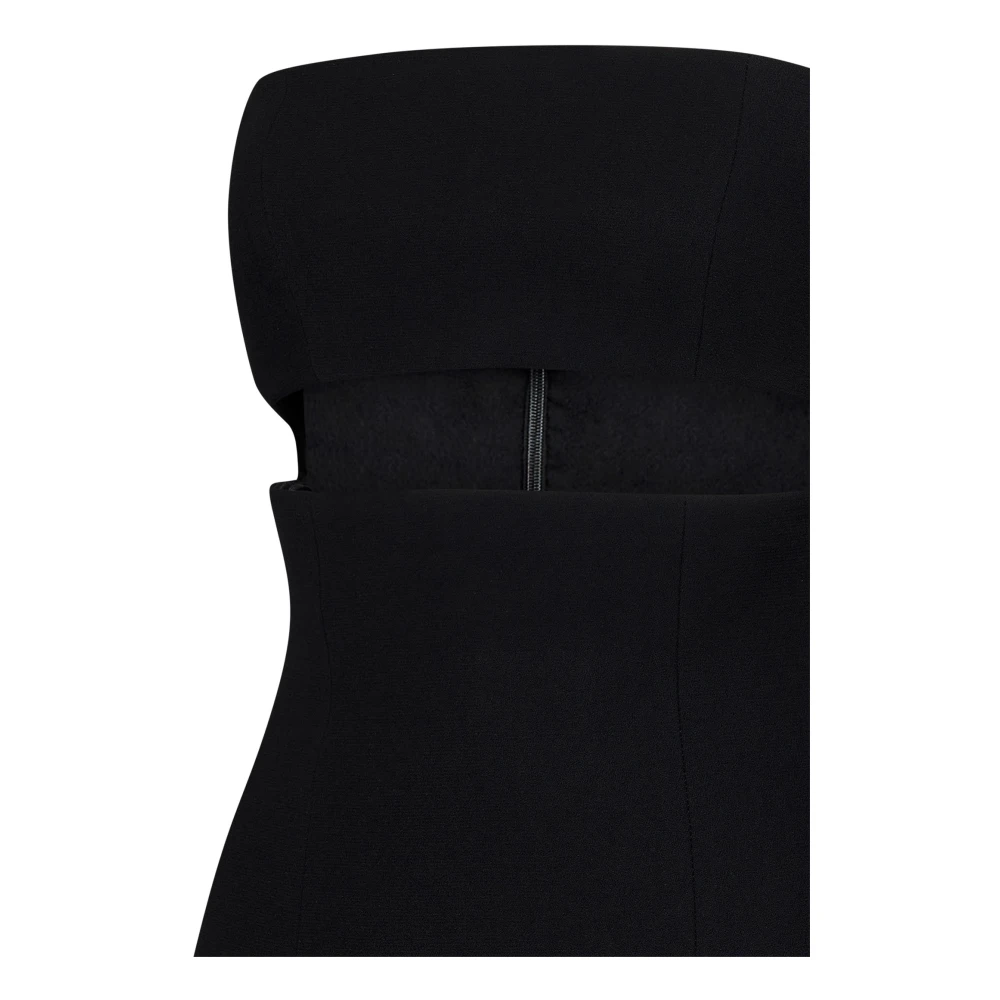 Monot Zwarte Strapless Jurk met Uitsnijddetail Black Dames