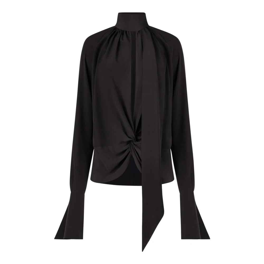 Nina Ricci Zwarte Strikblouse Elegante Stijl Black Dames