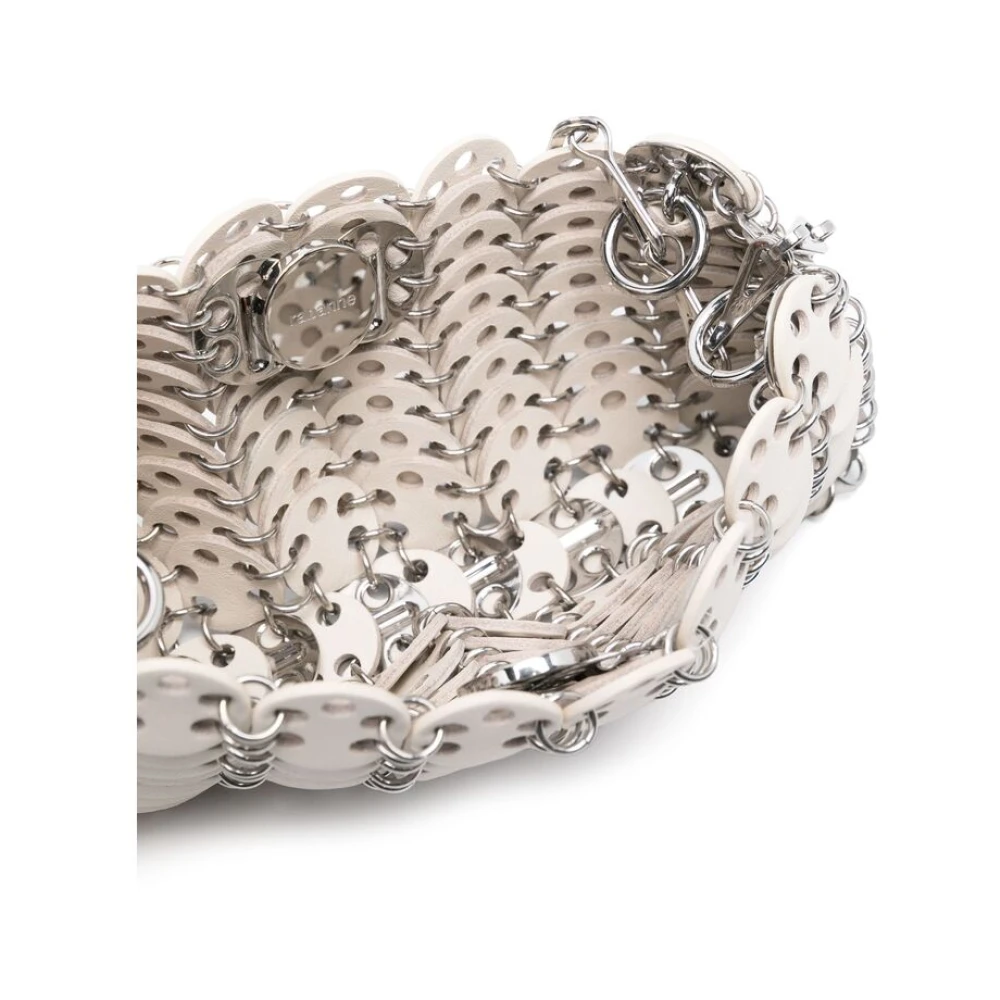 Paco Rabanne Witte Ketting-Link Schoudertas White Dames