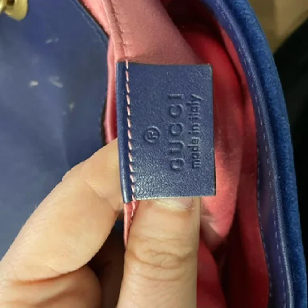 Gucci Vintage Pre-owned Velvet crossbody-bags Blue Dames