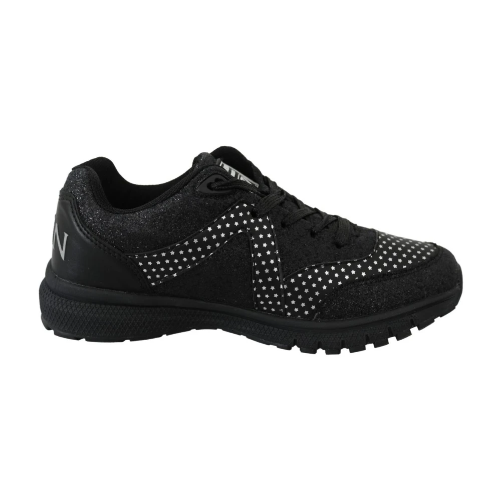 Plein Sport Women's Black Trainers, 3 Uk, Glitter Star Print Sport Trainers