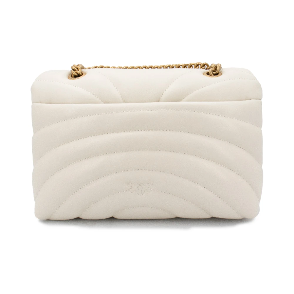 pinko Gewatteerde Leren Love Tas White Dames