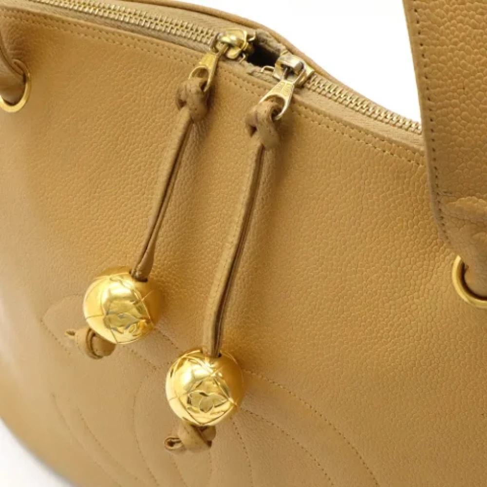 Chanel Vintage Pre-owned Leather chanel-bags Beige Dames