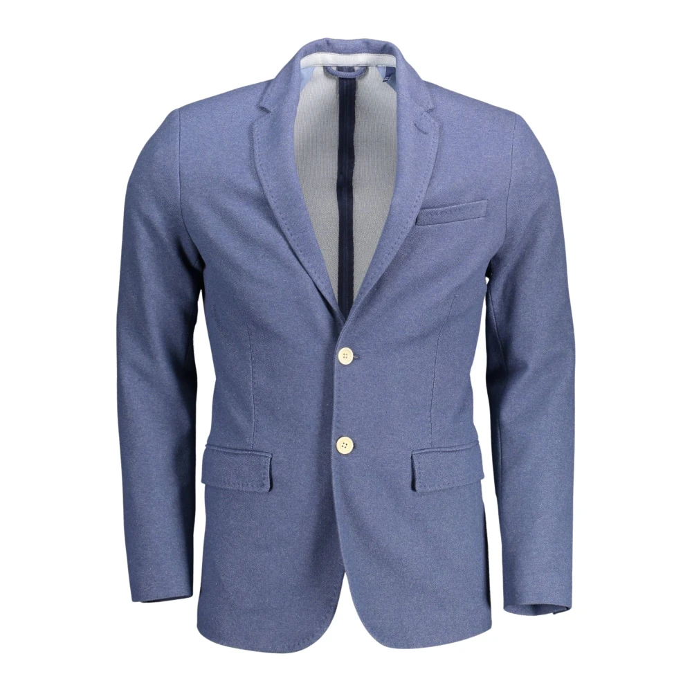 Gant Blå Slim-Fit Jacka med Eleganta Detaljer Blue, Herr