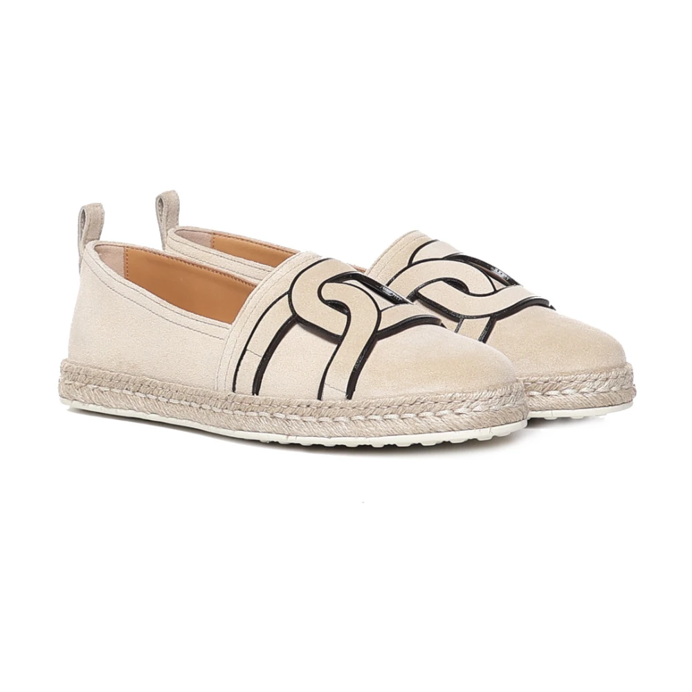 TOD'S Stijlvolle Suède Espadrilles Beige Dames