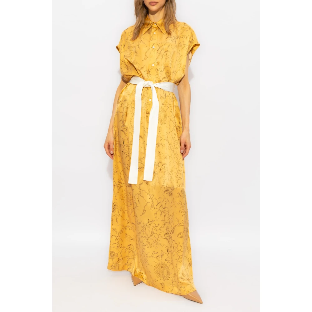 Fabiana Filippi Zijden mouwloze jurk Yellow Dames