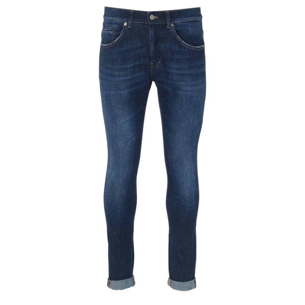 Dondup Skinny Denim Jeans in Gewassen Blauw Blue Heren