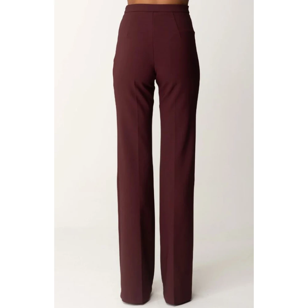 Elisabetta Franchi Rode Palazzo Broek Hoge Taille Slim Fit Red Dames