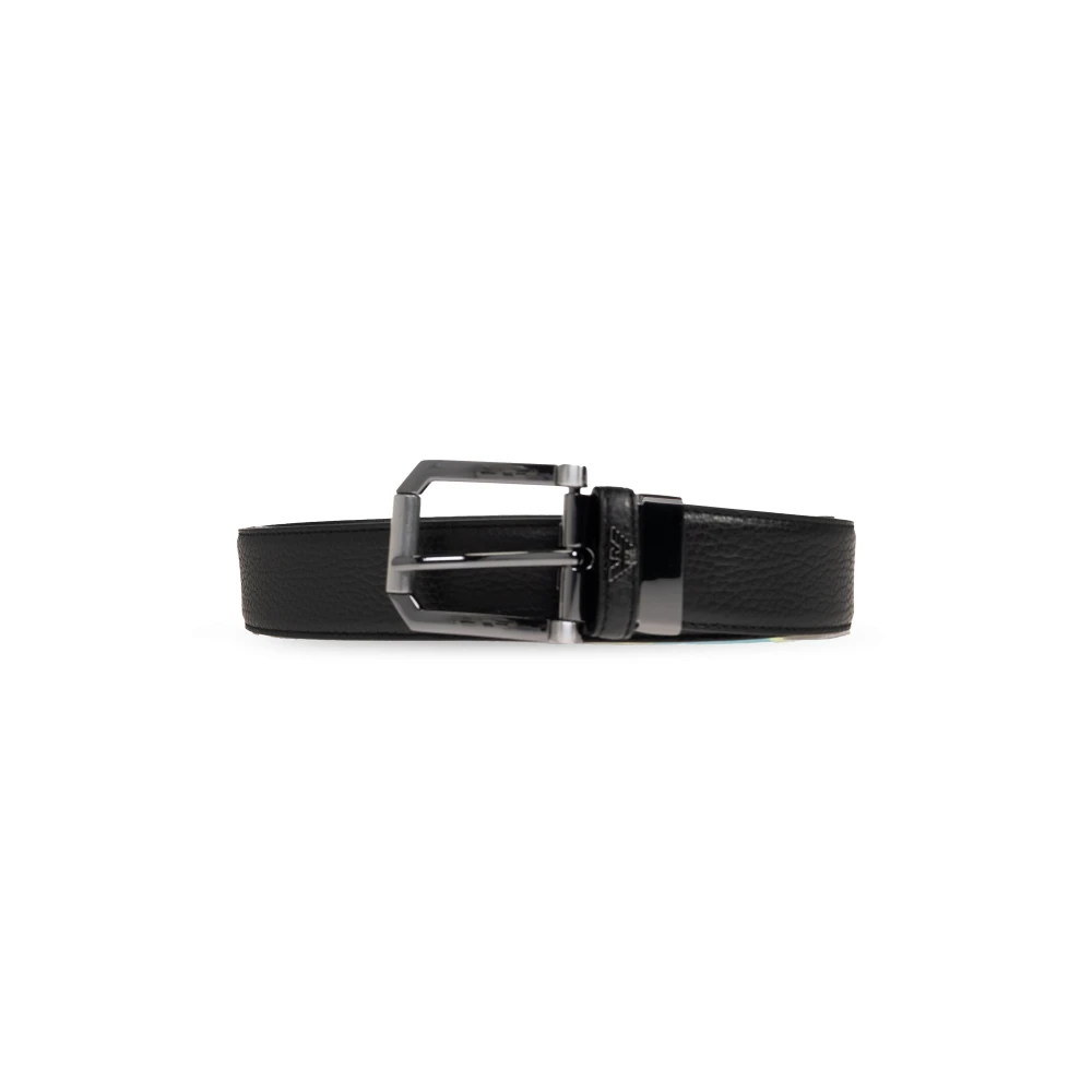 Emporio Armani Men's Black Belts, One Size, Leather Belt