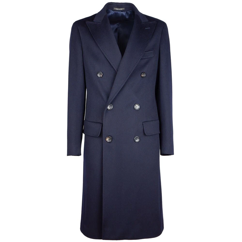 Made in Italia Blauwe Wol Double-breasted Jas Blue Heren