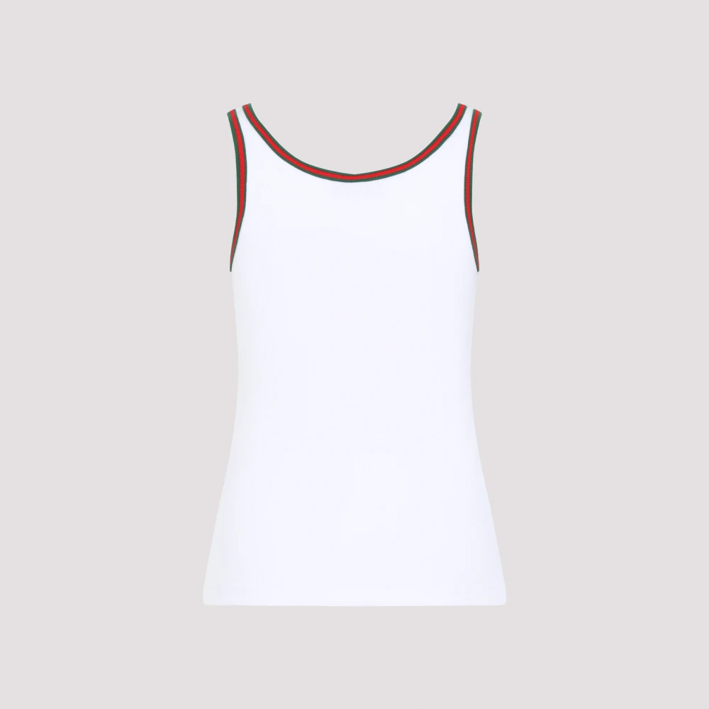 Gucci Gebreide Web Tanktop White Dames