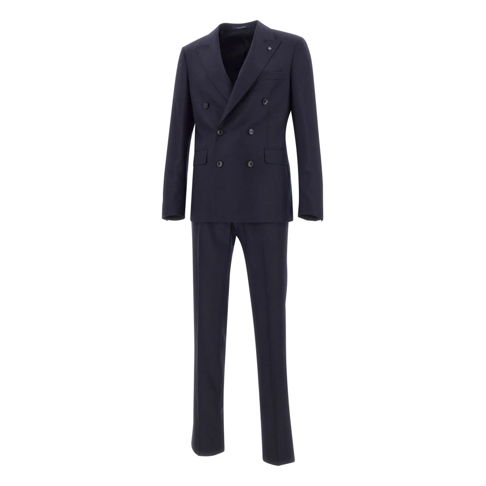 Tagliatore Navy Blue Wool Suit Dress Blue, Herr