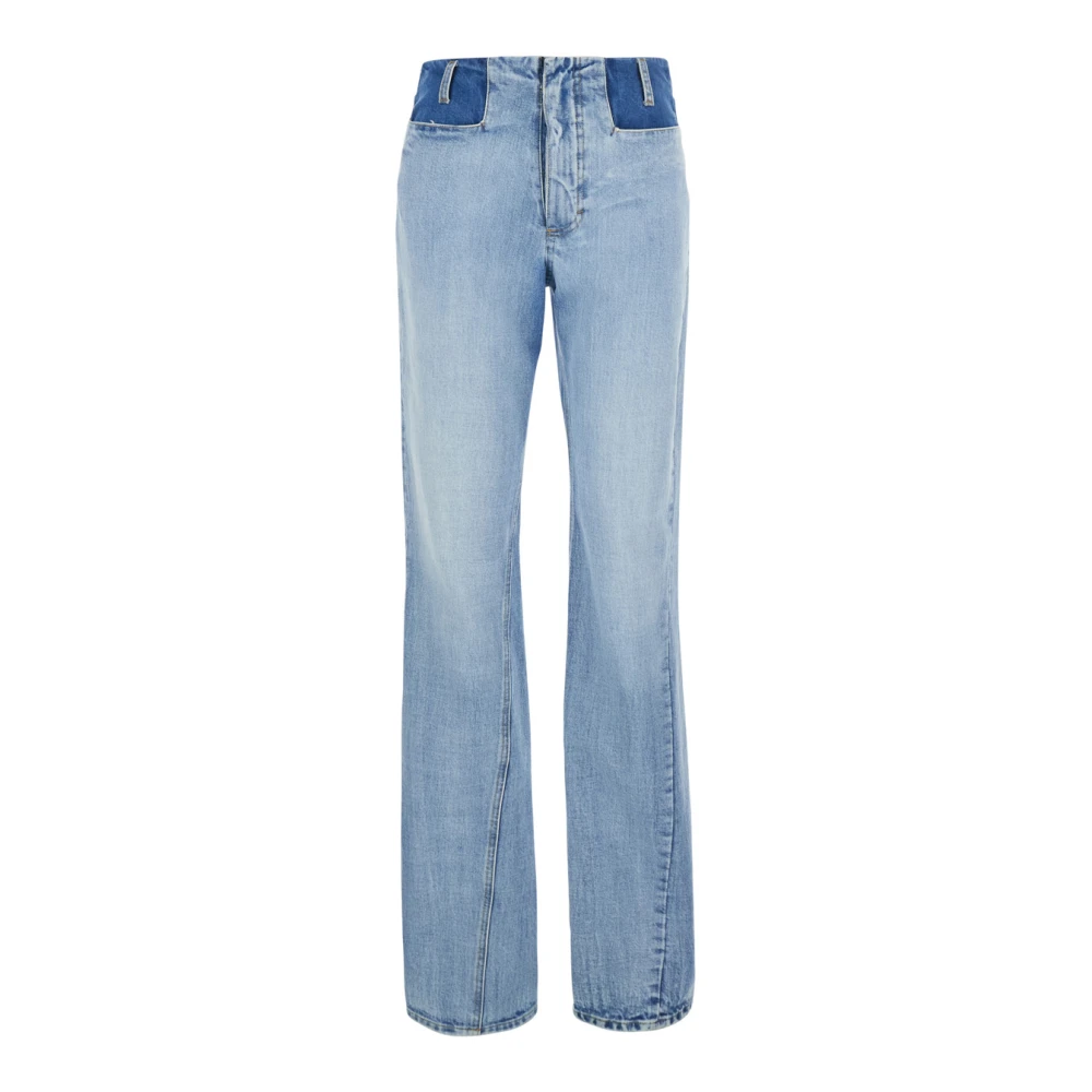 Maison Margiela , Straight Fit Jeans, Female, Blue, S, Light Blue Jeans With Contrasting Details On The Waist In Denim For Women