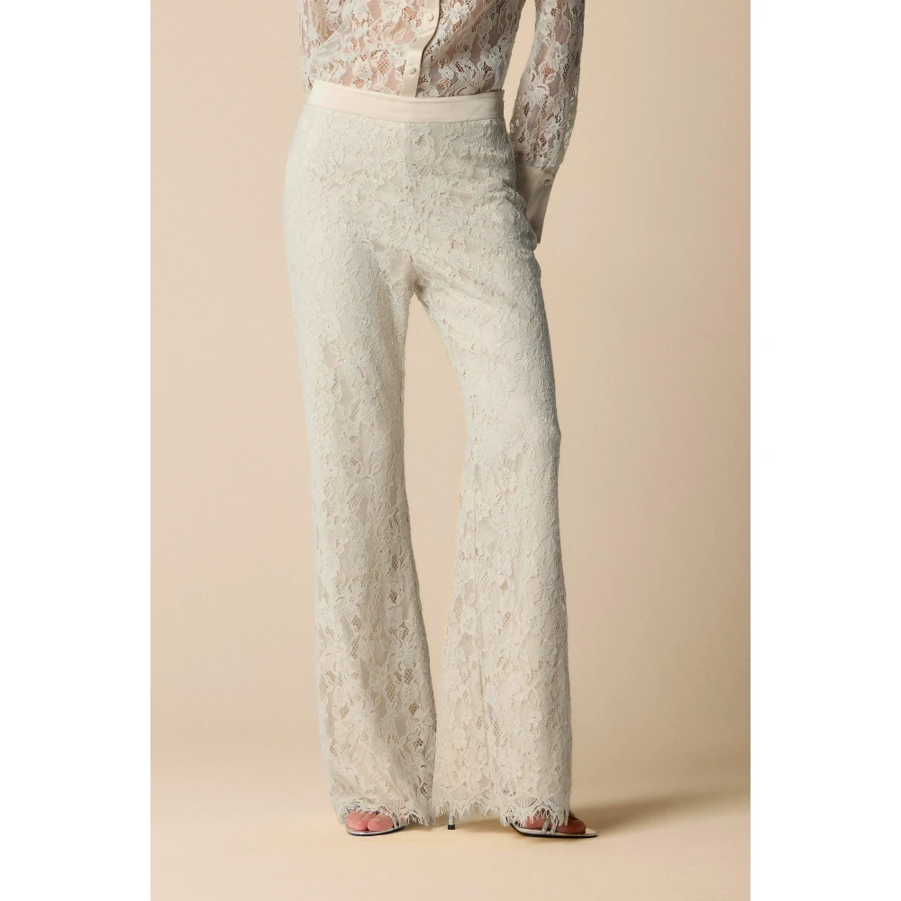 Kocca Kanten Rits Rechte Pijp Broek White Dames