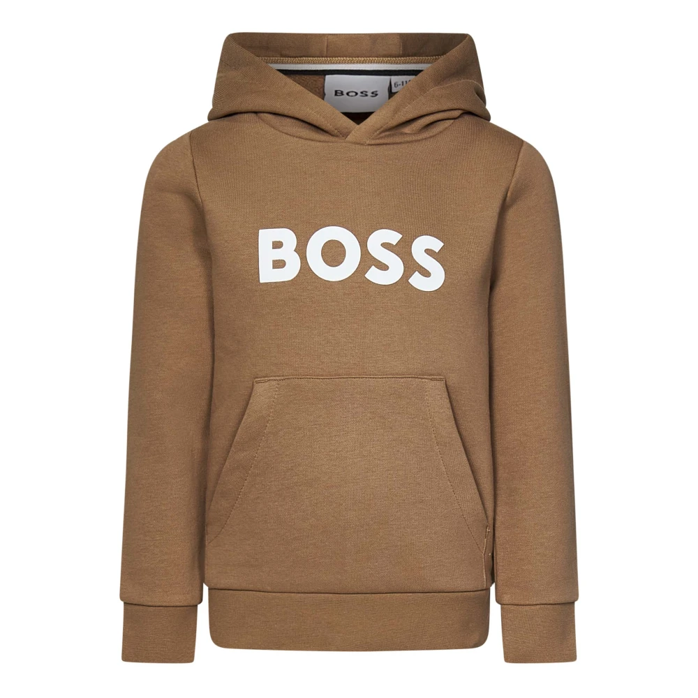 Hugo Boss Beige Tröja med Huva och Logotyp Beige, Pojke