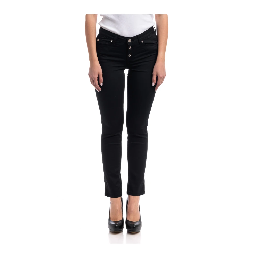 Liu Jo Women's Black Stretch Bottom Up Trousers - Skinny Fit Jeans - W32 - Jeans