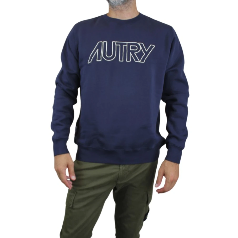 Autry Navy Blauwe Ronde Hals Sweatshirt Blue Heren