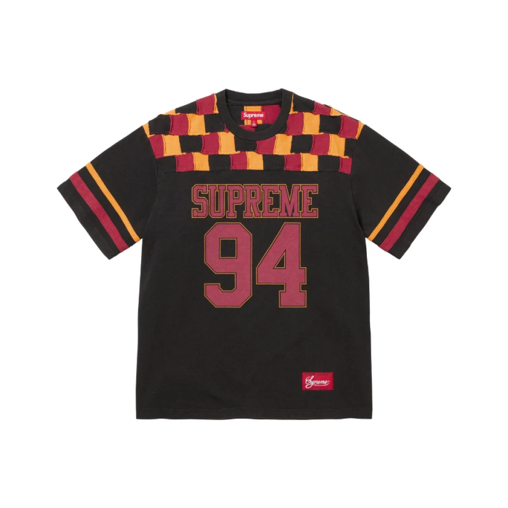 Supreme Zwarte Patchwork Yoke T-shirt Black Heren