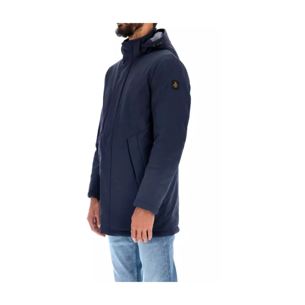 RefrigiWear Blauwe Nylon Parka Jas Blue Heren