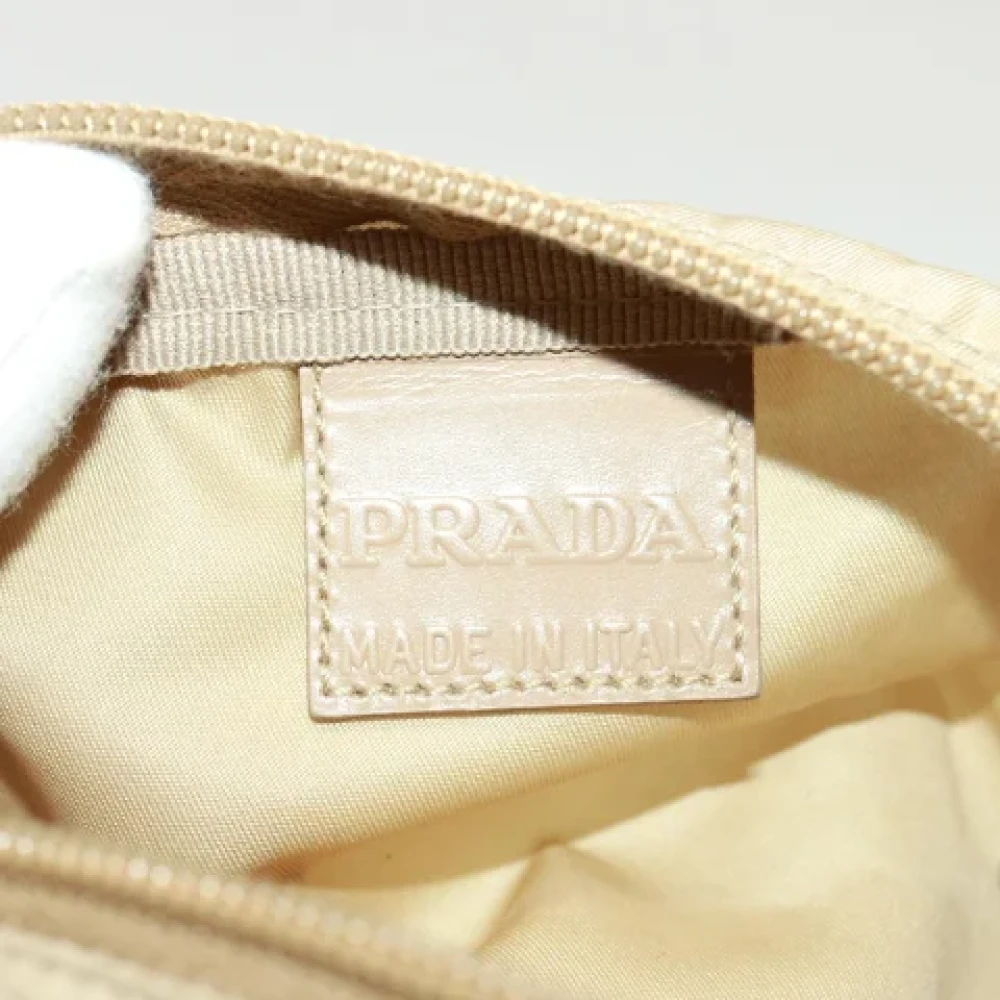 Prada Vintage Pre-owned Fabric clutches Beige Dames