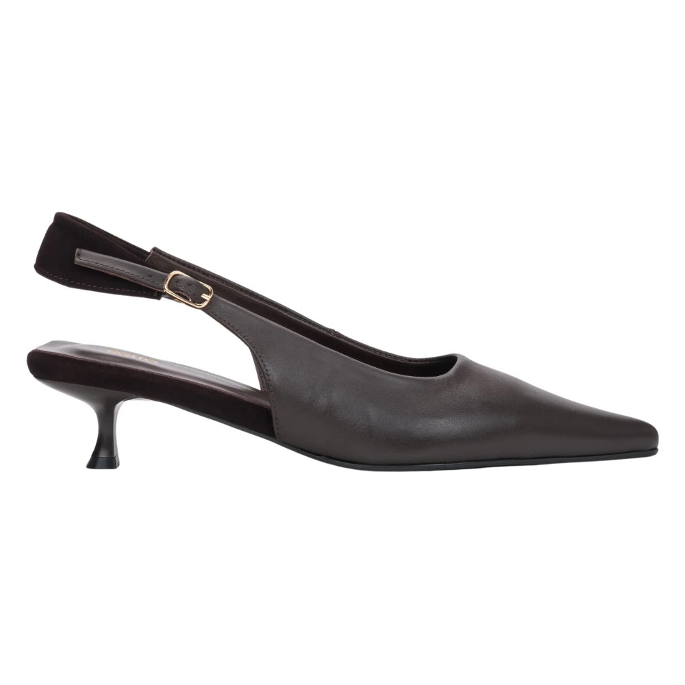 Estro Brown Pumps, Female, 6 Uk, Slingback Funnel Heels