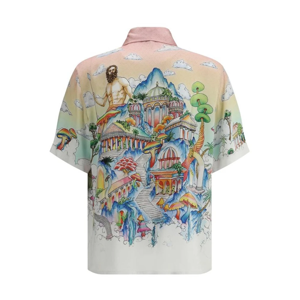 Casablanca Exotische Zijden Cubaanse Kraag Maxi Shirt Multicolor Heren