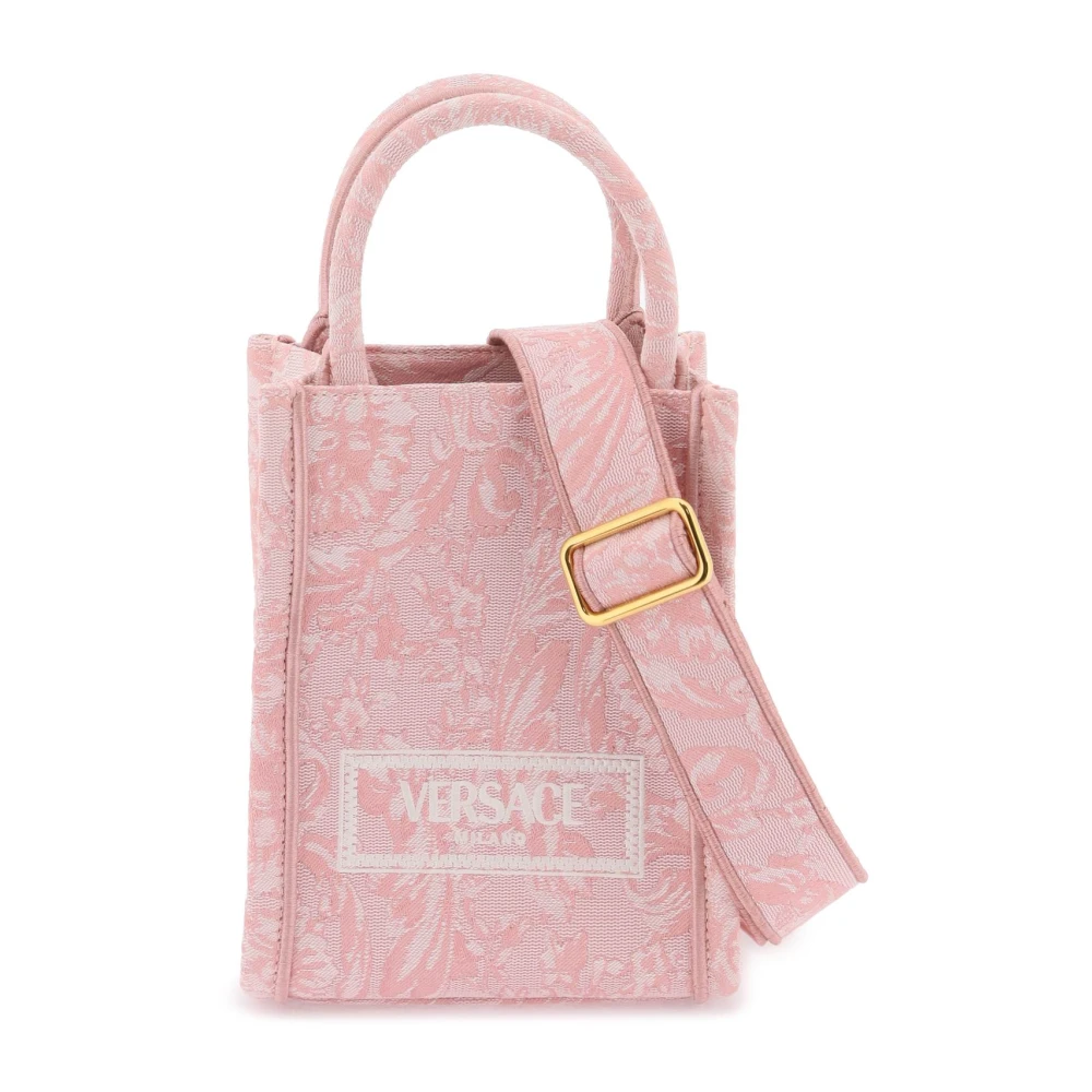 Versace Athena Barocco Mini Tote Väska Pink, Dam