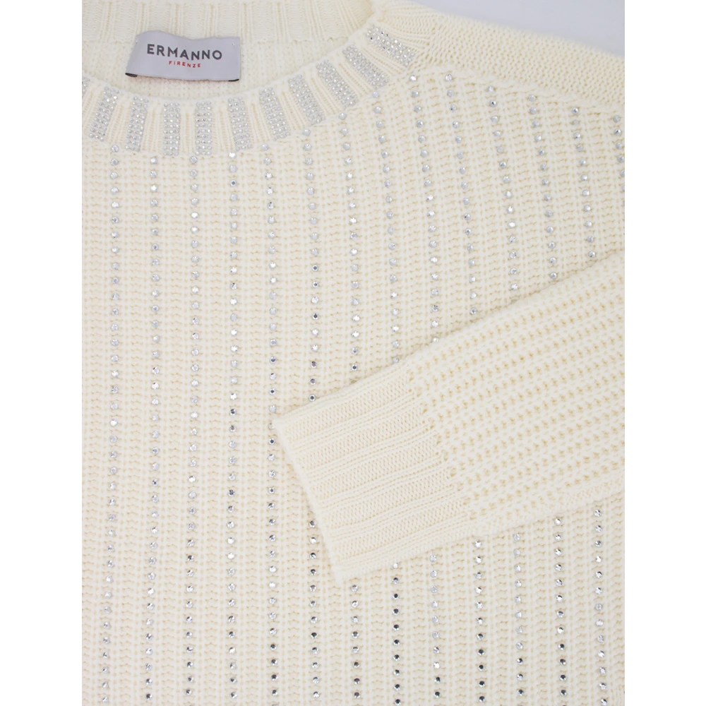 Ermanno Scervino Sprankelende Rhinestone Jumper Beige Dames