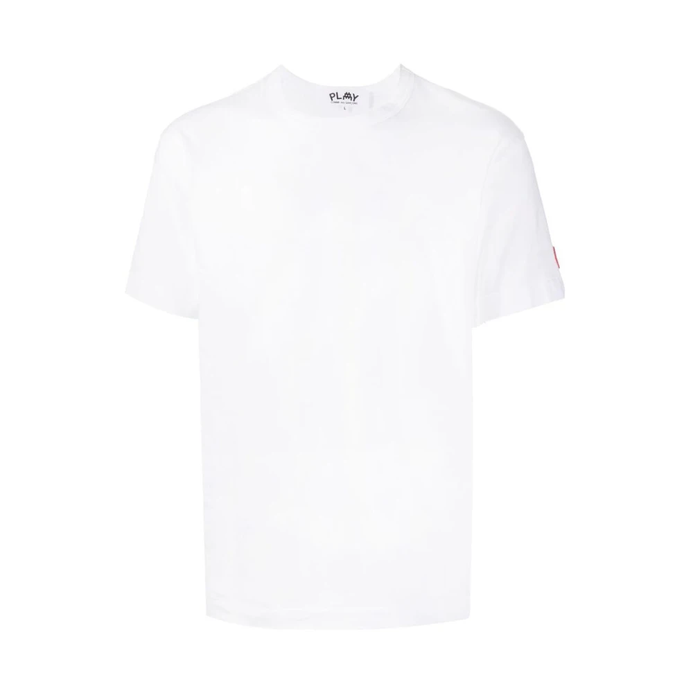 Comme des Garçons Play Logo-Patch Katoenen T-Shirt White Heren